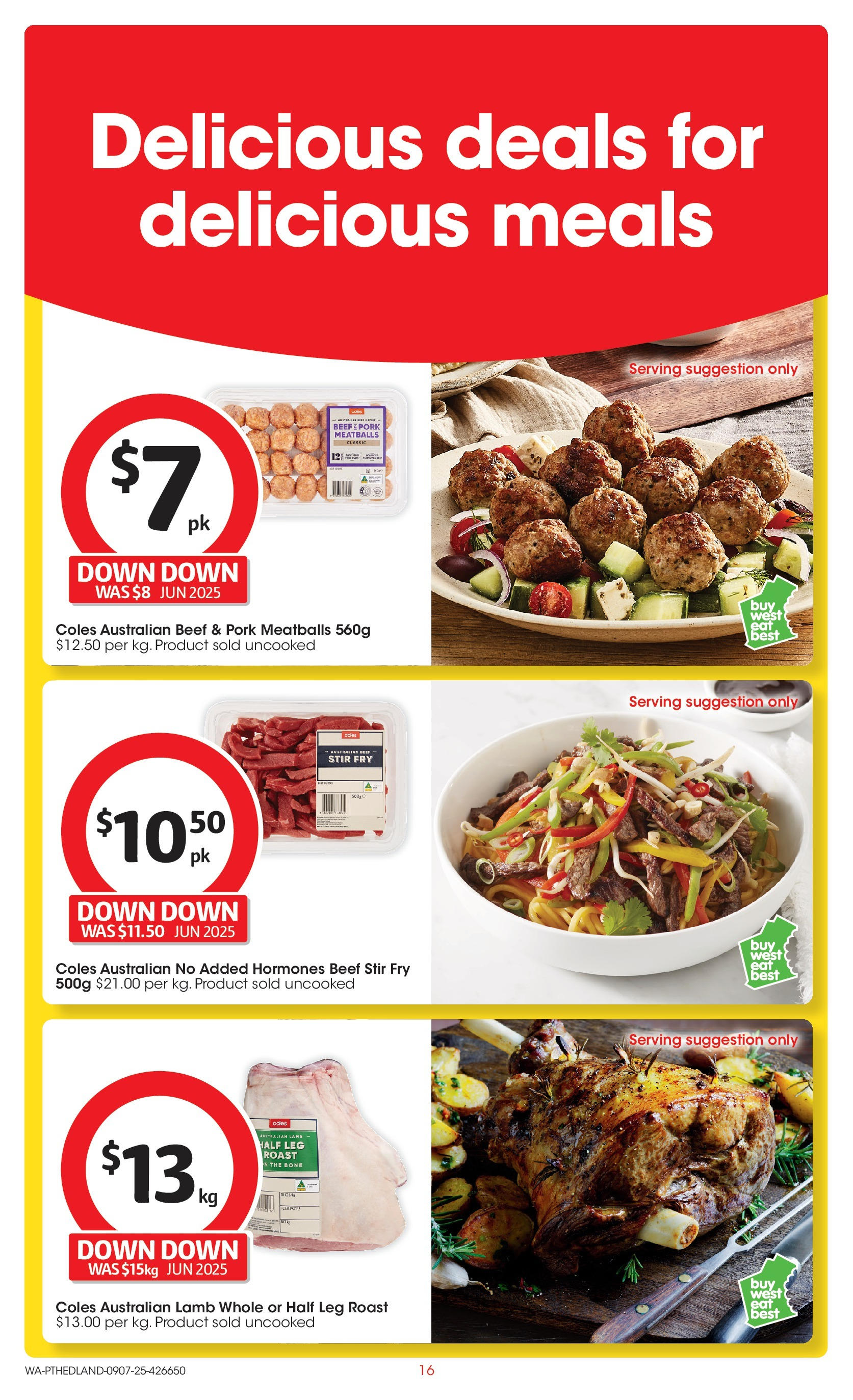 ﻿﻿Coles catalogue valid from 09/07/2025 > Online Australia | Page: 16 | Products: Pork, Lamb, Beef