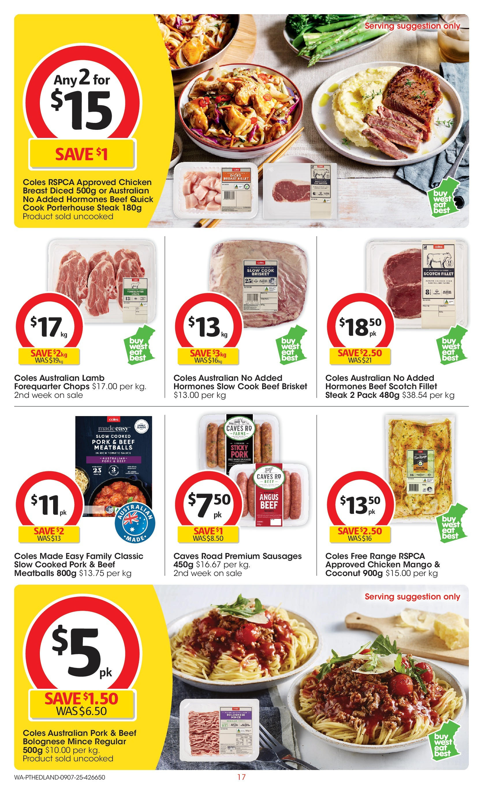 ﻿﻿Coles catalogue valid from 09/07/2025 > Online Australia | Page: 17 | Products: Pork, Beef, Steak, Mango