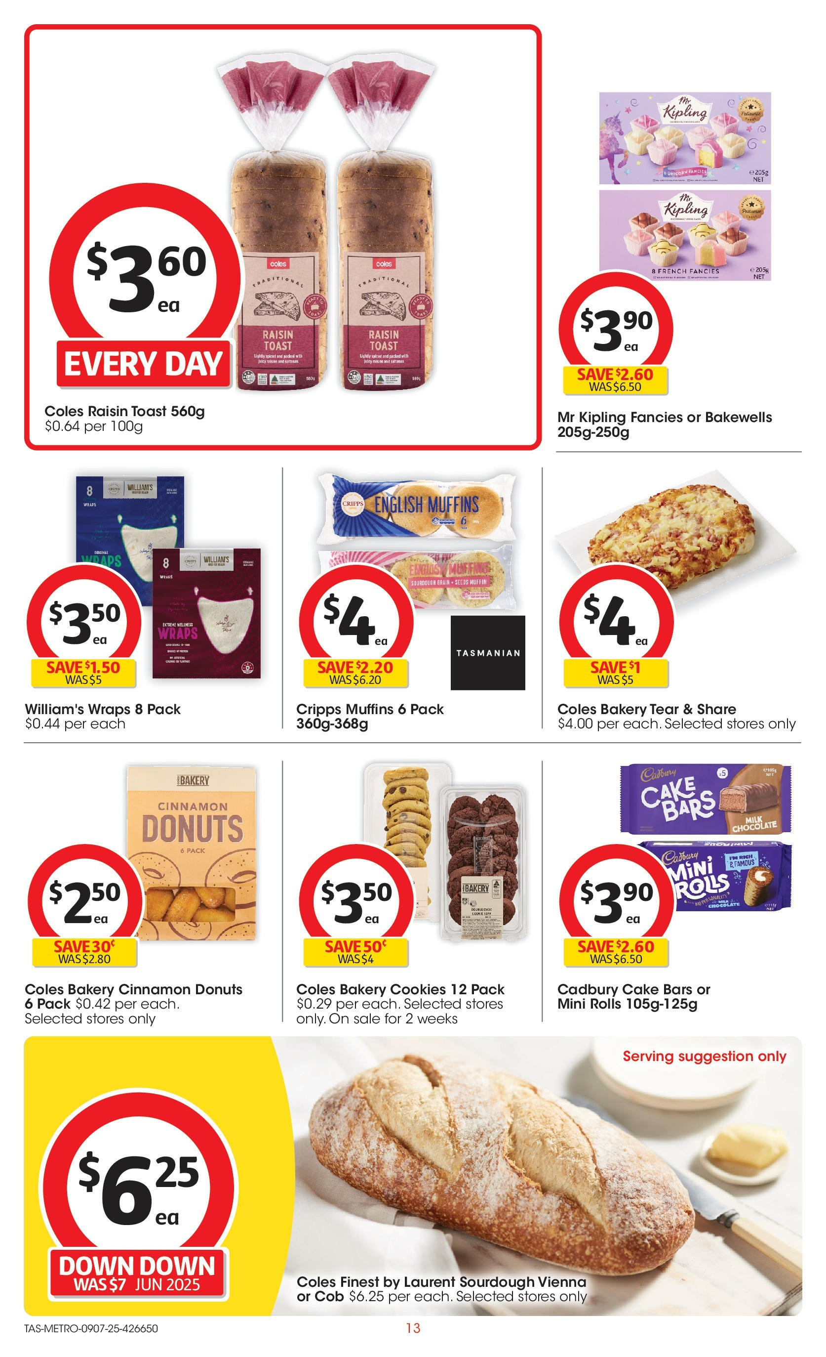 ﻿﻿Coles catalogue valid from 09/07/2025 > Online Australia | Page: 13 | Products: Milk, Donuts, Chocolate, Bakery