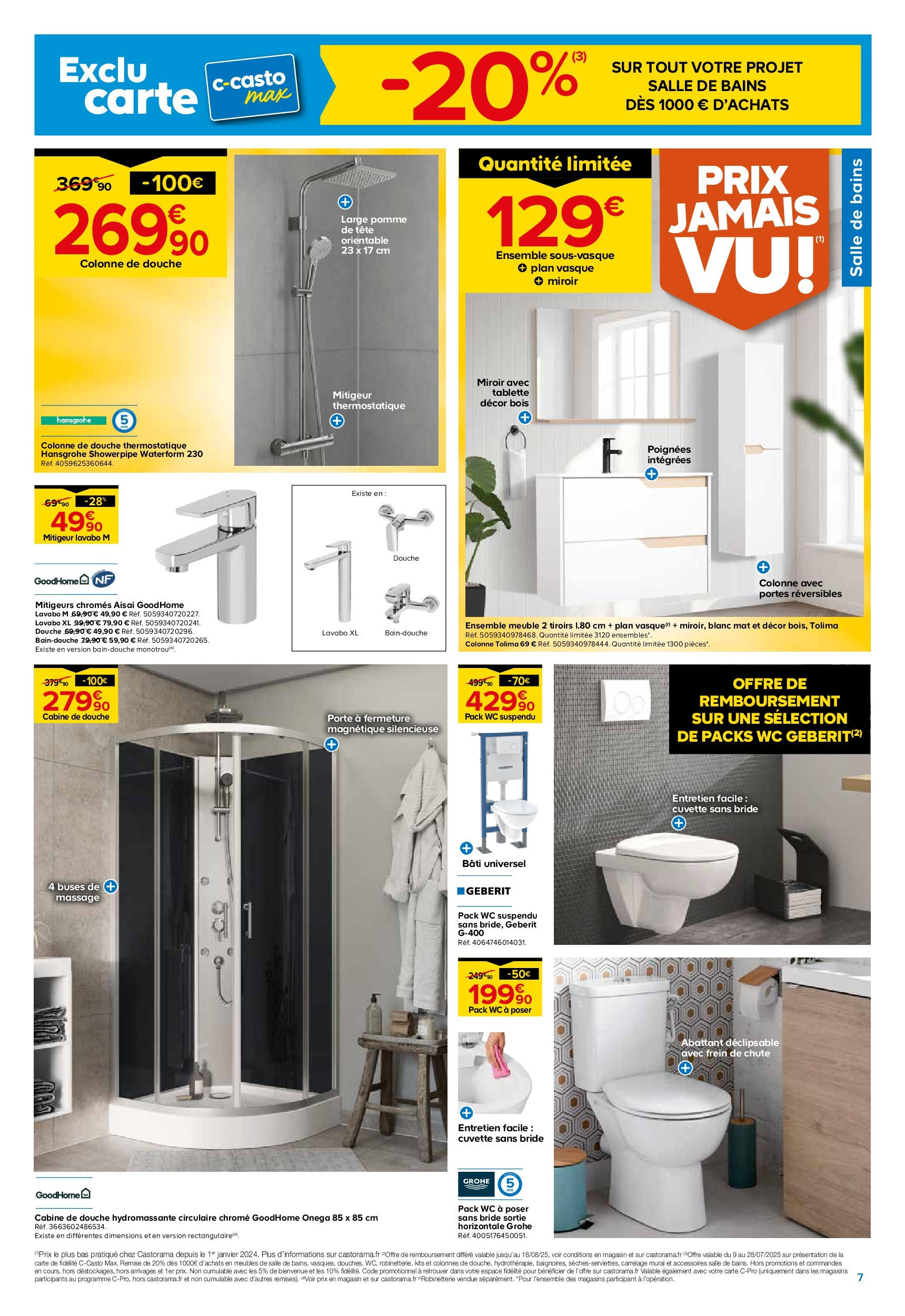 Castorama - Castolidays, projets d'été à super prix ! à partir du 08/07/2025 - promo en ligne | Page: 7 | Produits: Meuble, Tablette, Portes, Douche