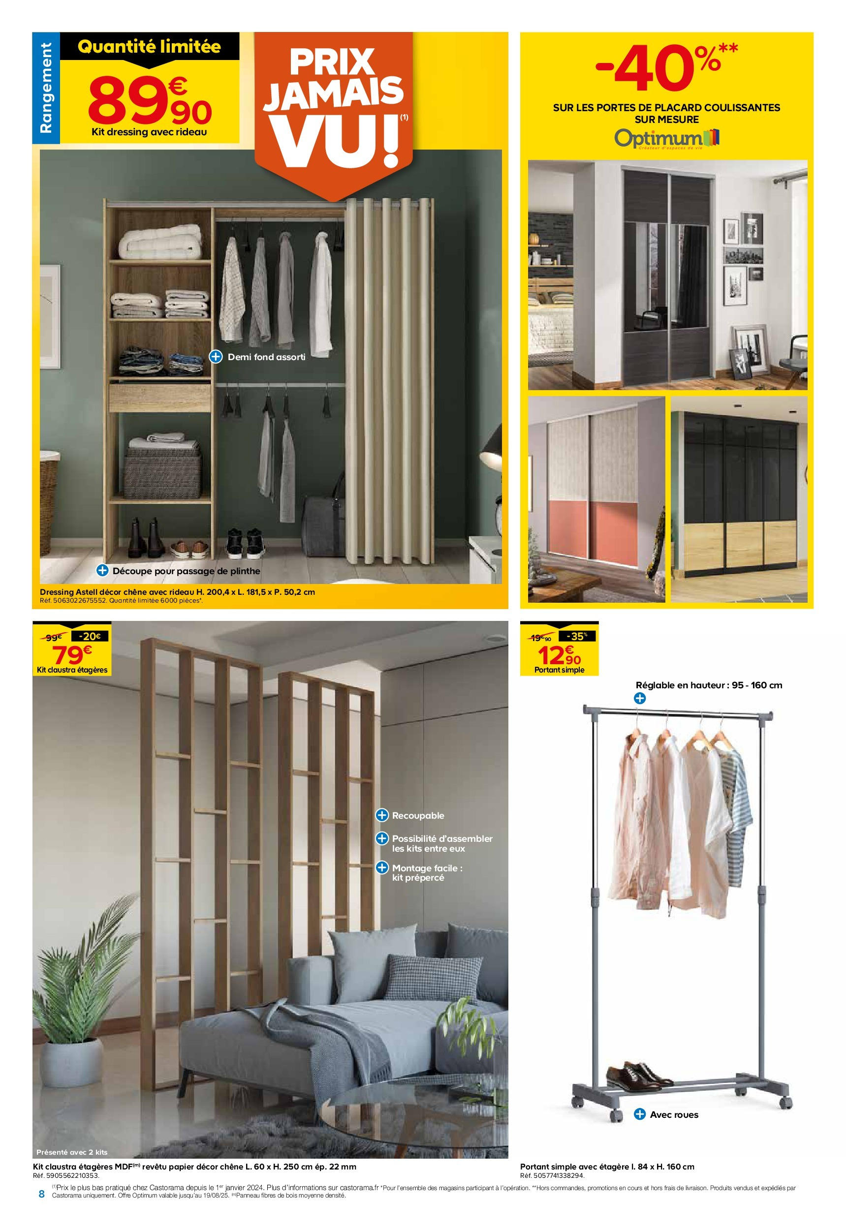 Castorama - Castolidays, projets d'été à super prix ! à partir du 08/07/2025 - promo en ligne | Page: 8 | Produits: Plinthe, Étagère, Portes, Rideau