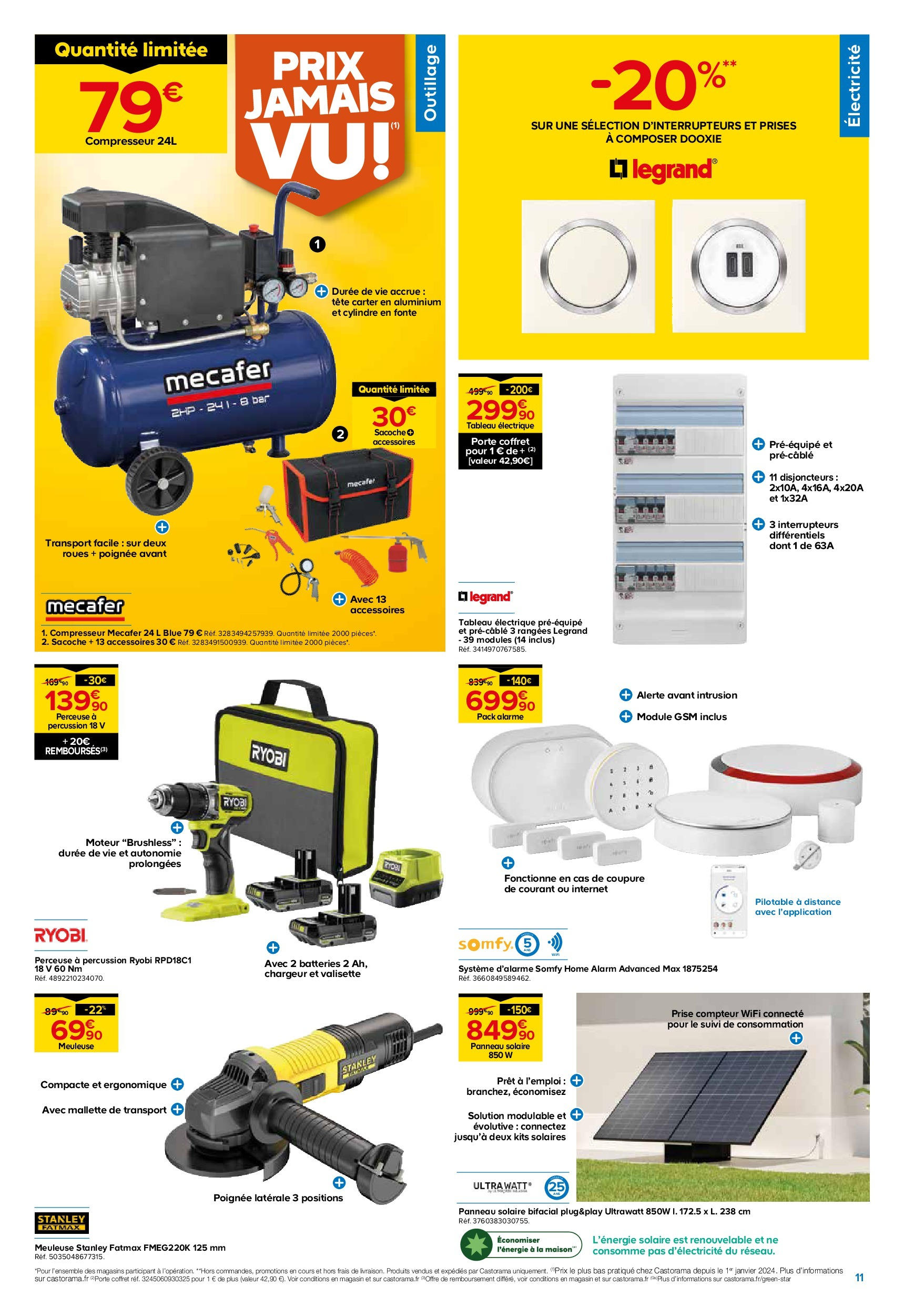 Castorama - Castolidays, projets d'été à super prix ! à partir du 08/07/2025 - promo en ligne | Page: 11 | Produits: Meuleuse, Compresseur, Porte, Prise