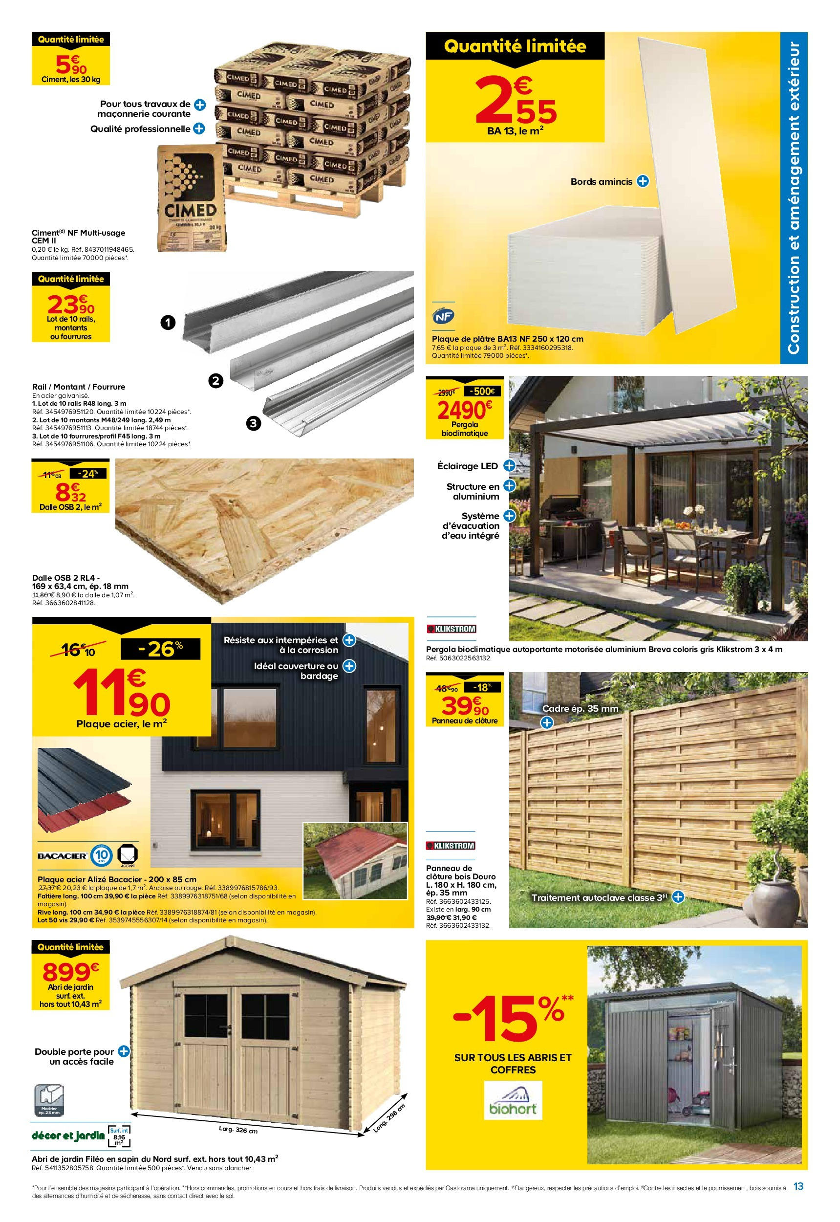 Castorama - Castolidays, projets d'été à super prix ! à partir du 08/07/2025 - promo en ligne | Page: 13 | Produits: Porte, Couverture, Pergola, Abri de jardin