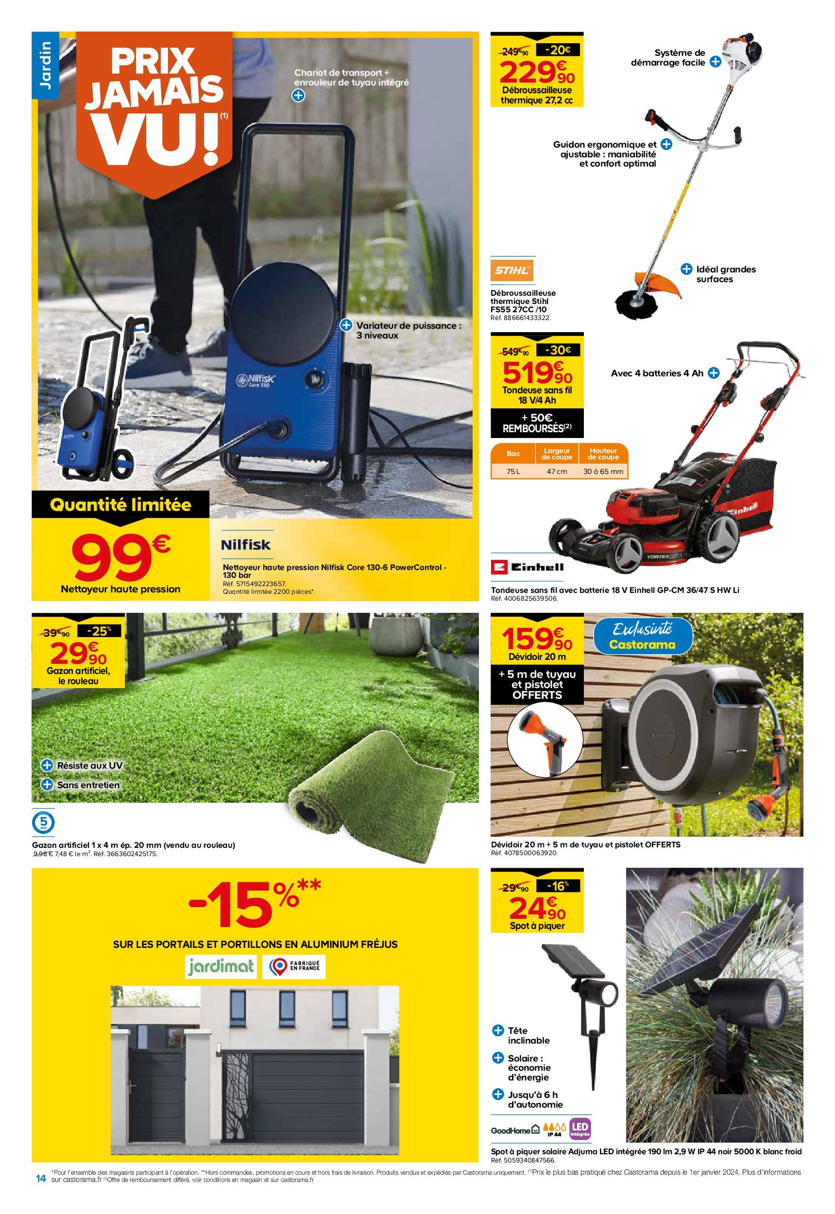 Castorama - Castolidays, projets d'été à super prix ! à partir du 08/07/2025 - promo en ligne | Page: 14 | Produits: Tondeuse, Rouleau, Gazon, Batterie