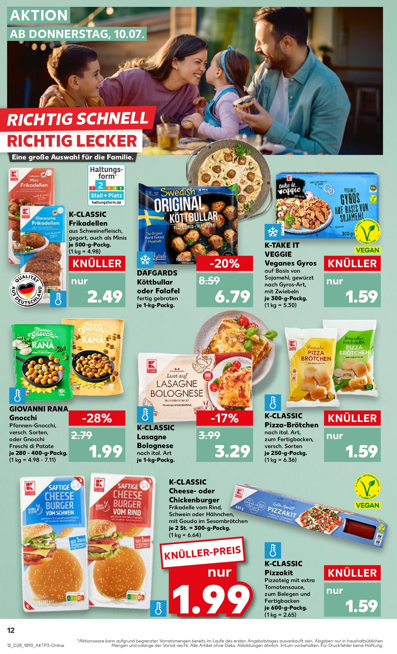 Prospekt Kaufland ab 09.07.2025 » Angebote Online zum Blättern | Seite: 12 | Produkte: Gouda, Burger, Gyros, Zwiebeln