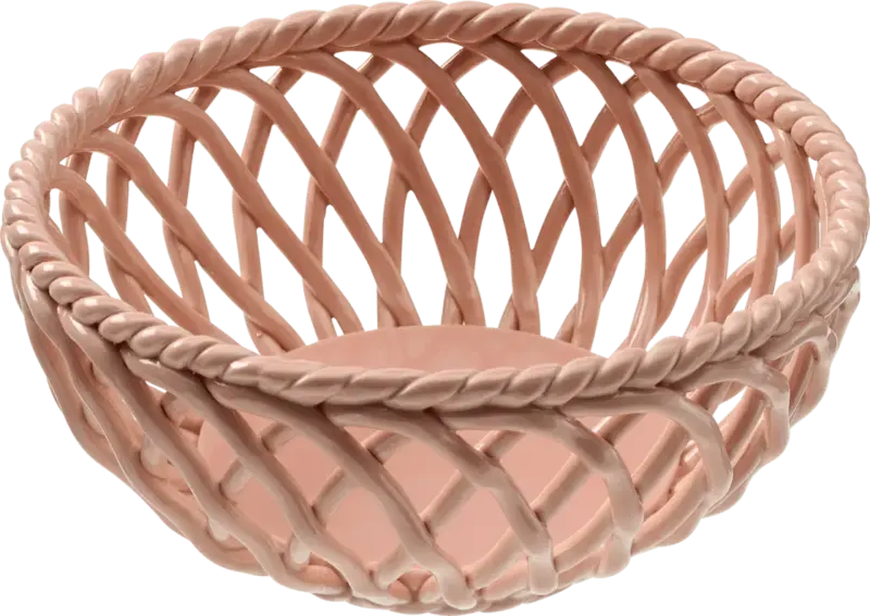 Dekorieren & Einrichten Korb aus Dolomite, peach (20x20x8,5 cm)