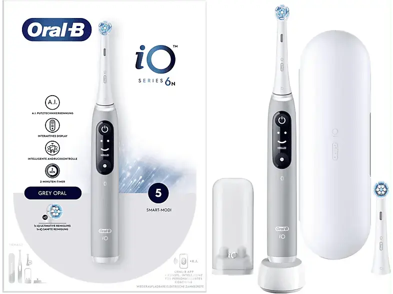Oral-B iO Series 6 mit Reiseetui Elektrische Zahnbürste Grey Opal