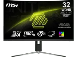 MSI MAG32CQ6PFDE 31,5 Zoll Curved Gaming Monitor, WQHD, 0,5 ms Reaktionszeit, 180 Hz, Schwarz