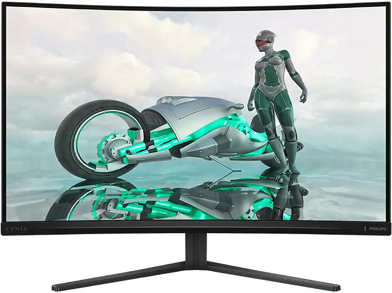 PHILIPS Evnia 3000 32 Zoll Curved Gaming Monitor, QHD, 0,5 ms Reaktionszeit, 300 cd/m², 180 Hz, Schwarz