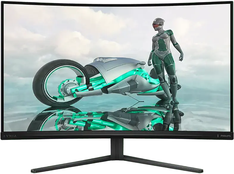 PHILIPS Evnia 3000 32 Zoll Curved Gaming Monitor, QHD, 0,5 ms Reaktionszeit, 300 cd/m², 180 Hz, Schwarz