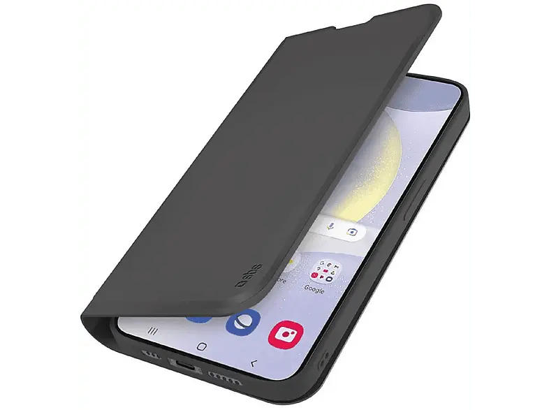 SBS 98213 Wallet Smooth Bookcover, für Samsung Galaxy S25+, Schwarz; Handyhülle
