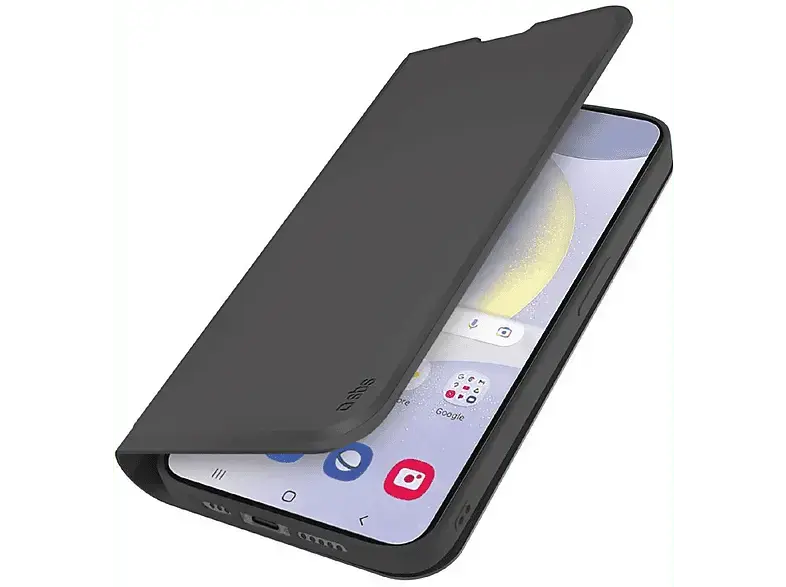 SBS 98213 Wallet Smooth Bookcover, für Samsung Galaxy S25+, Schwarz; Handyhülle