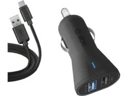 SBS 37362 Autoladegerät, 10W, 2x USB-Type-A, inkl. 1m USB-C-Type-Kabel; Auto-Ladeset