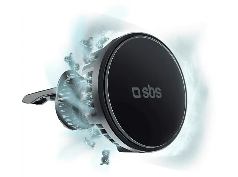 SBS TESUPFanWIR15W Autohalterung mit Lüfter und kabelloser Aufladung, 15W, kompatibel MagSafe; Autoladegerät