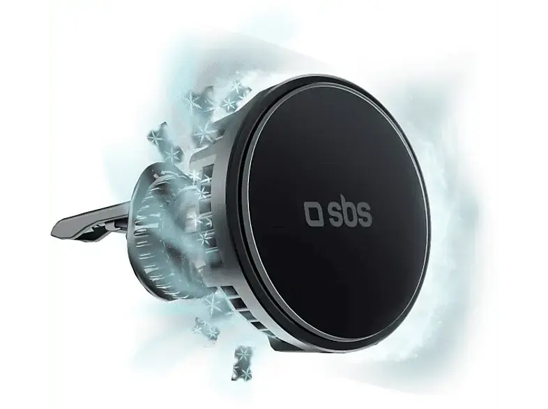 SBS TESUPFanWIR15W Autohalterung mit Lüfter und kabelloser Aufladung, 15W, kompatibel MagSafe; Autoladegerät