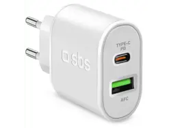 SBS 24079 Ladegerät mit PD und AFC, 20W, 1x USB-Type-C + USB-Type-A
