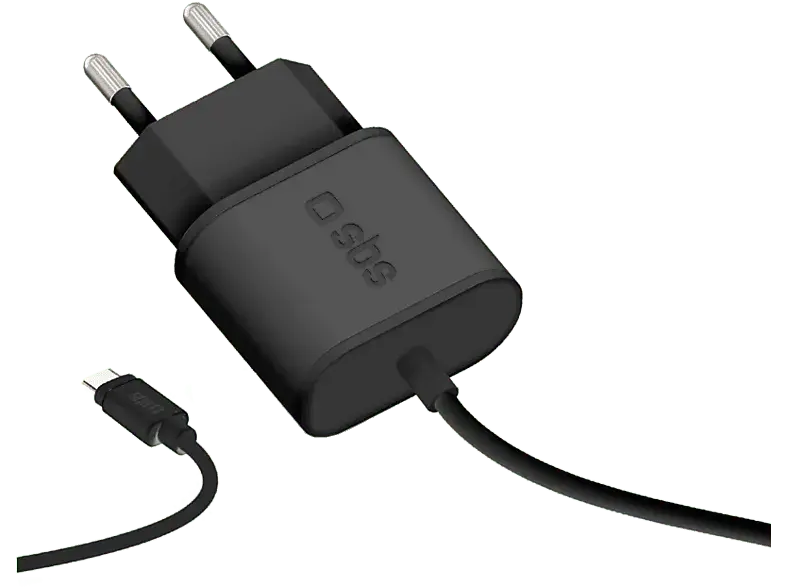 SBS 37447 Ladegerät, 10W, inkl. 1m USB-Type-C-Kabel; Reiseladegerät