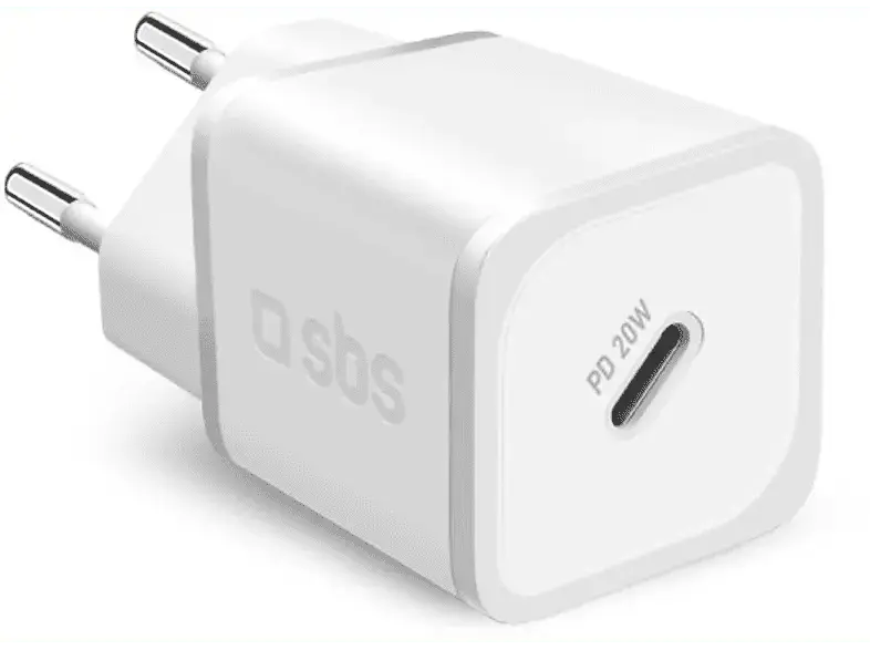 SBS 44609 GaN Ladegerät mit Power Delivery, 20W, USB-Type-C, Weiß