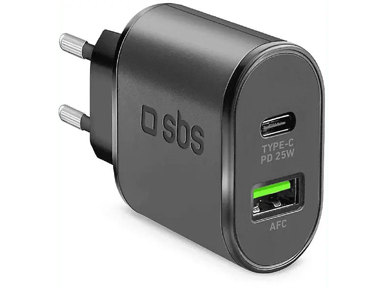 SBS 29074 Ladegerät mit PD und AFC, 25W, 1x USB-Type-C + USB-Type-A