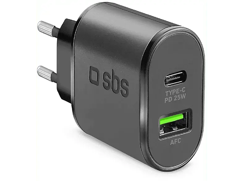 SBS 29074 Ladegerät mit PD und AFC, 25W, 1x USB-Type-C + USB-Type-A