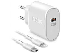 SBS 40673 Ladegerät mit Power Delivery , 20W, inkl. 1m Lightning-Kabel