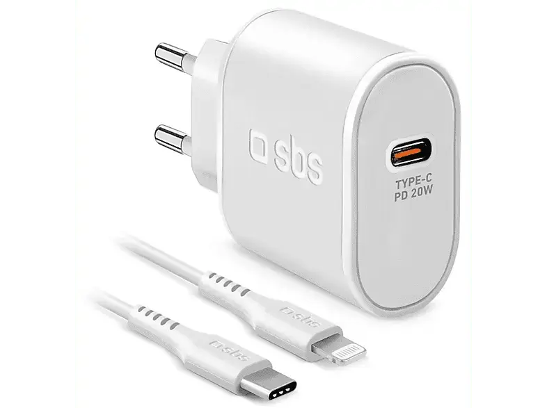 SBS 40673 Ladegerät mit Power Delivery , 20W, inkl. 1m Lightning-Kabel