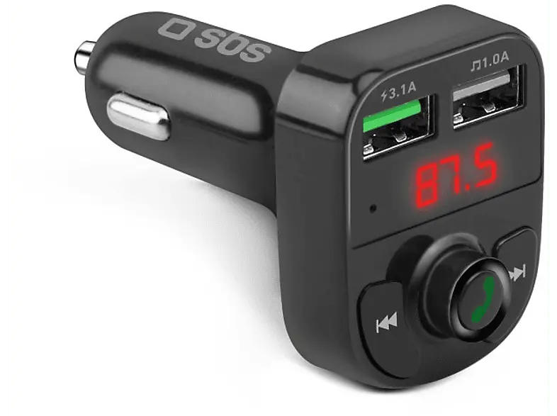 SBS TECarFM2USB Autoladegerät, USB A, FM-Radio, 15 Watt, Schwarz