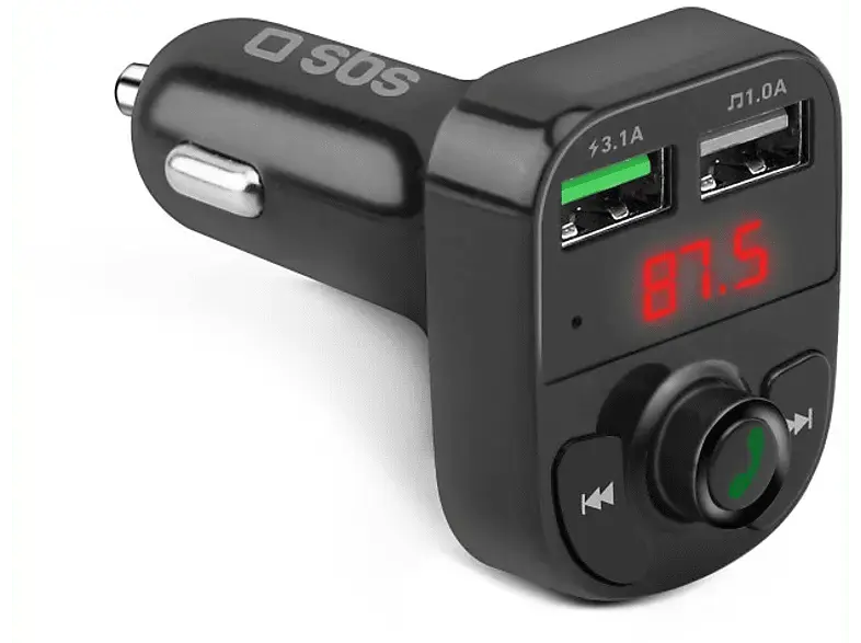 SBS TECarFM2USB Autoladegerät, USB A, FM-Radio, 15 Watt, Schwarz