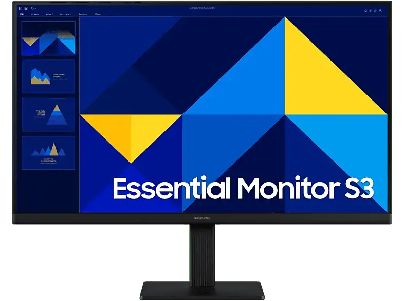 Samsung LS24D300GAU 24 Zoll Monitor, Full-HD, 5 ms Reaktionszeit, 250 cd/m², 100 Hz, Schwarz