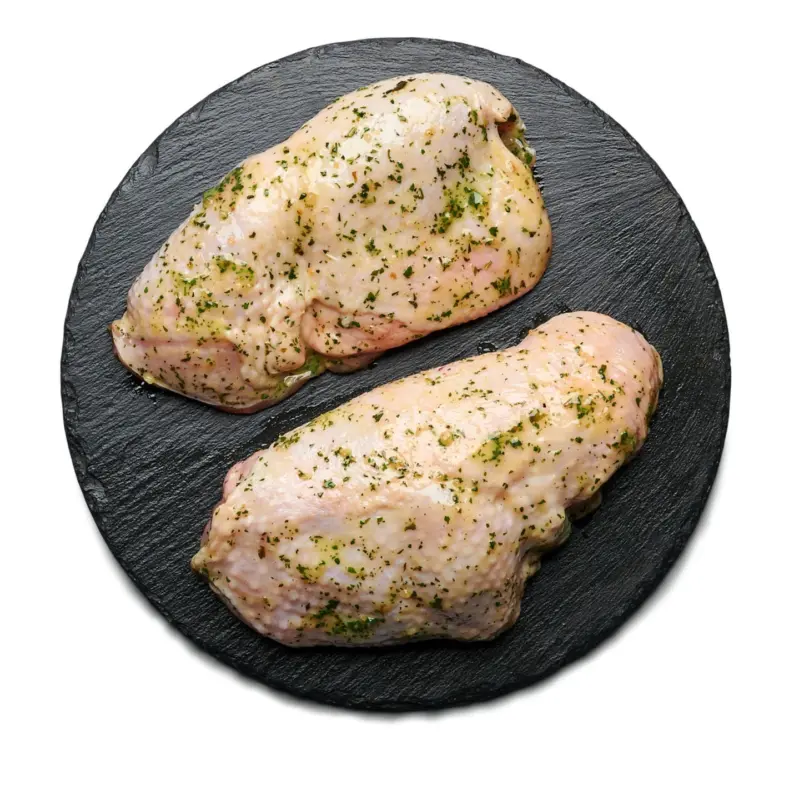 Пилешки обезкостен бут с кожа, маринован