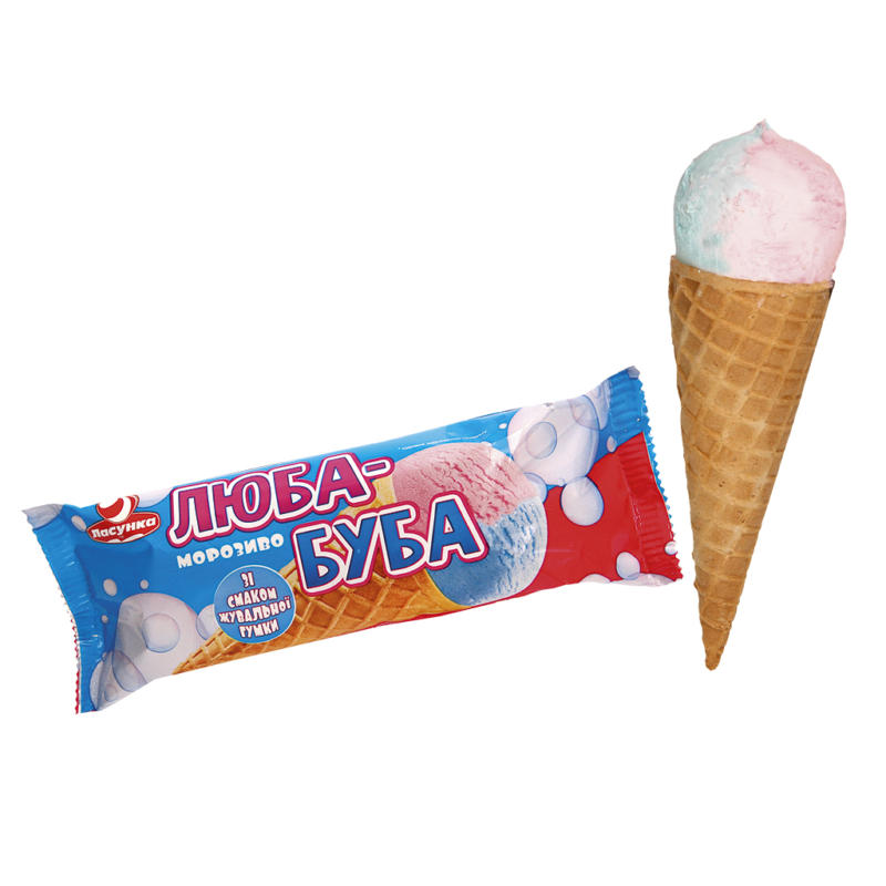 Eis mit Fruchtgeschmack im Waffelhörnchen