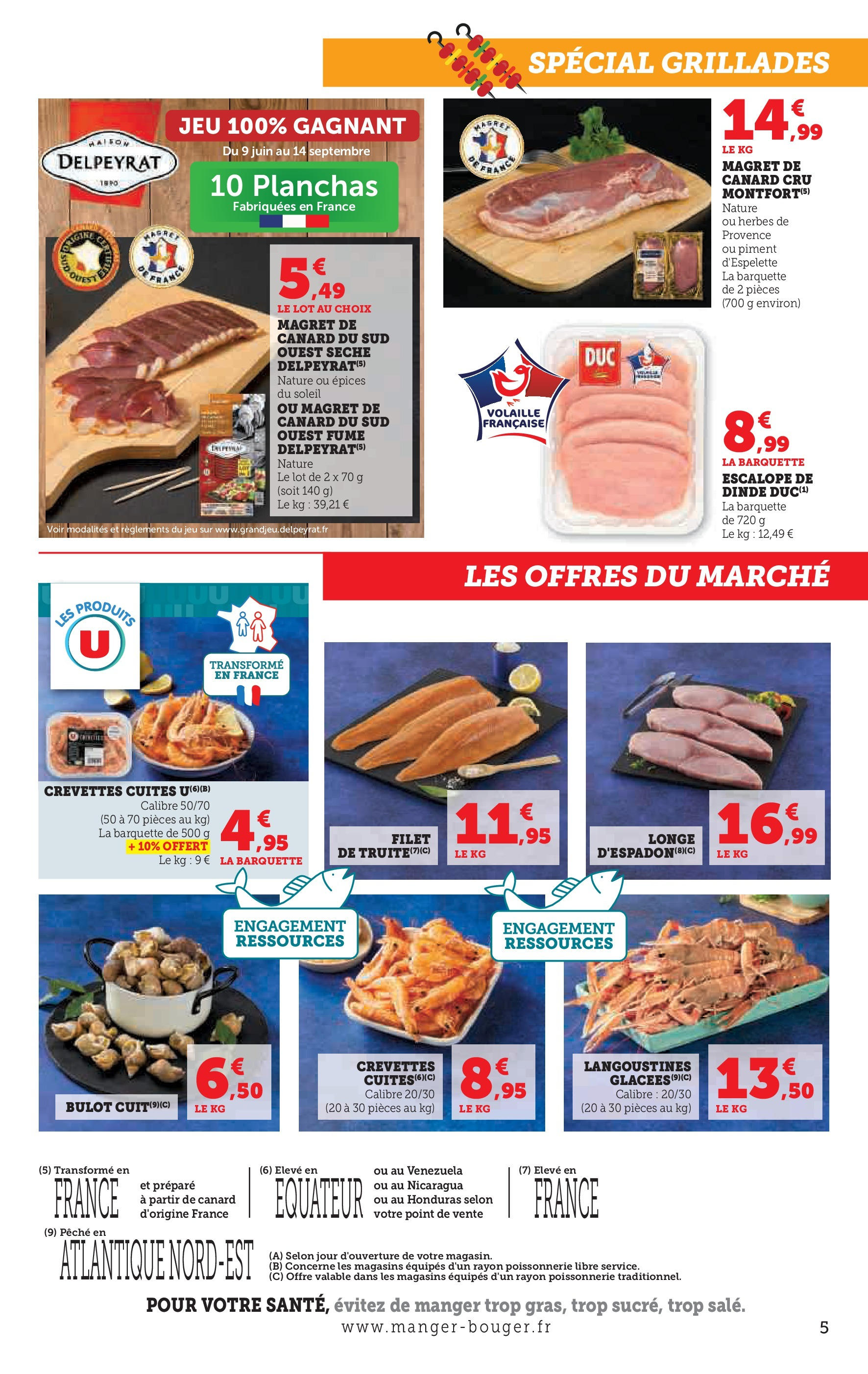Hyper U - Le marché à prix bas! à partir du 06/07/2025 - promo en ligne | Page: 5 | Produits: Magret de canard, Poissonnerie, Crevettes, Piment d'espelette