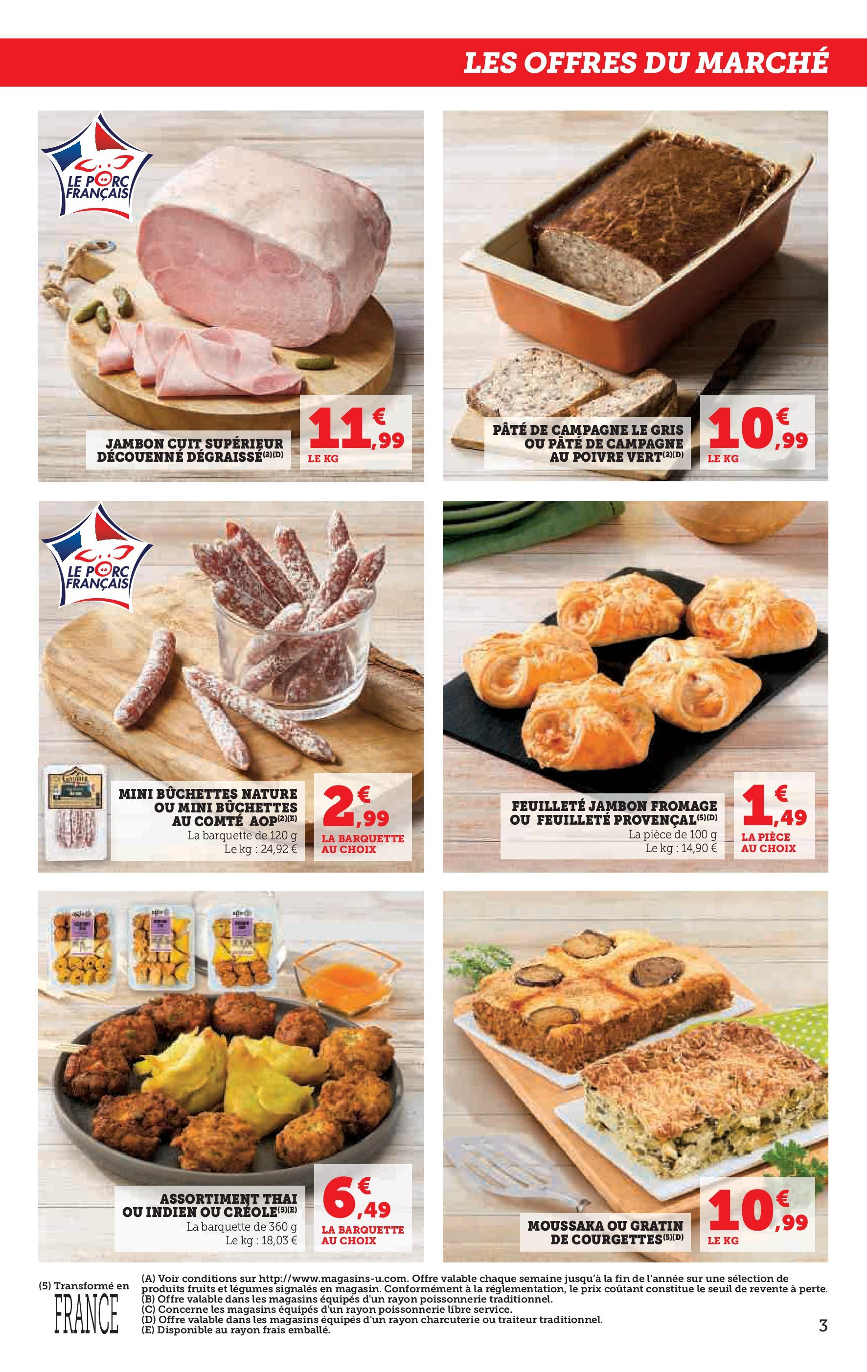 U Express - Le marché à prix bas! à partir du 06/07/2025 - promo en ligne | Page: 3 | Produits: Poissonnerie, Poivre, Fromage, Jambon