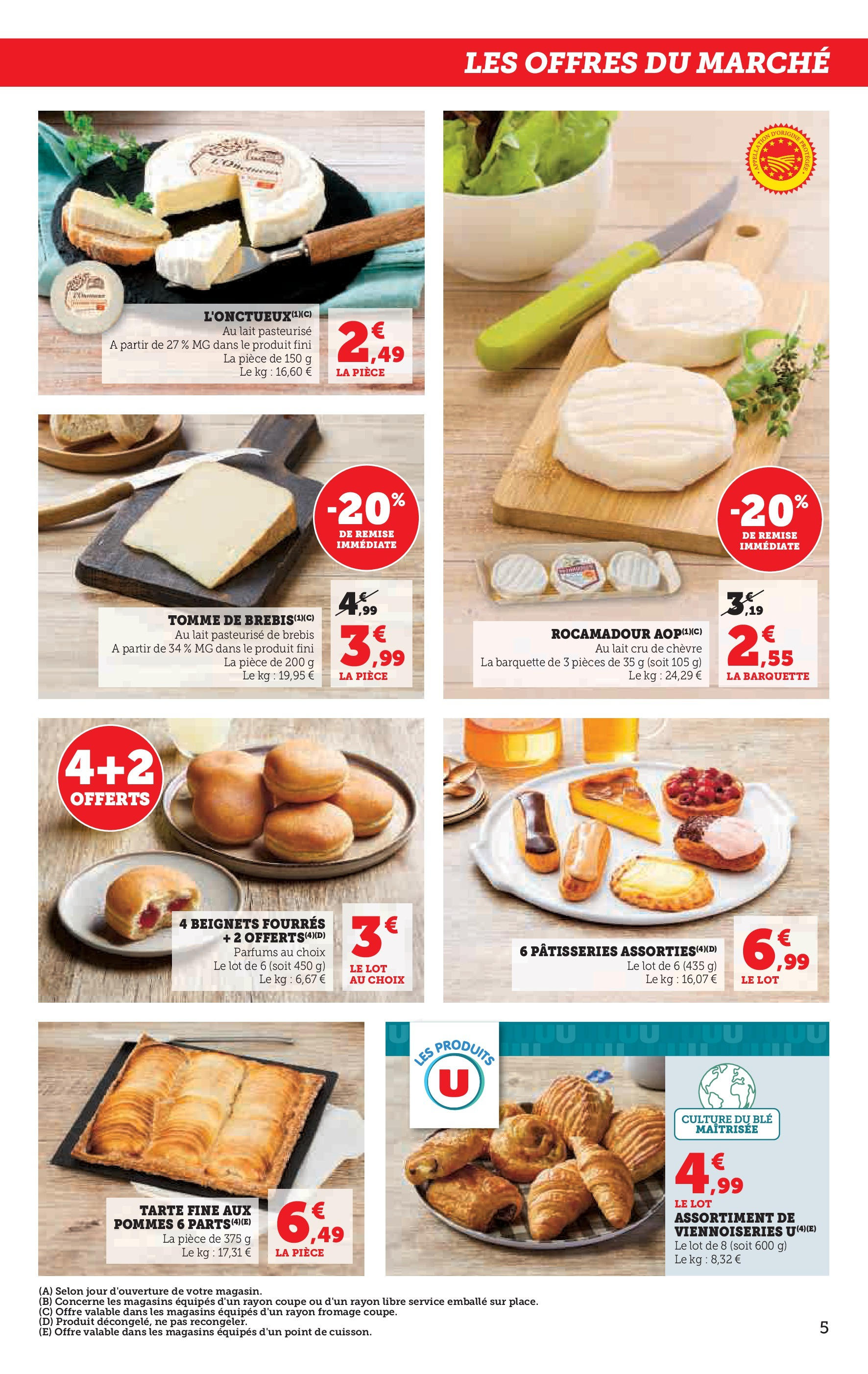 U Express - Le marché à prix bas! à partir du 06/07/2025 - promo en ligne | Page: 5 | Produits: Viennoiseries, Lait, Fromage, Pommes