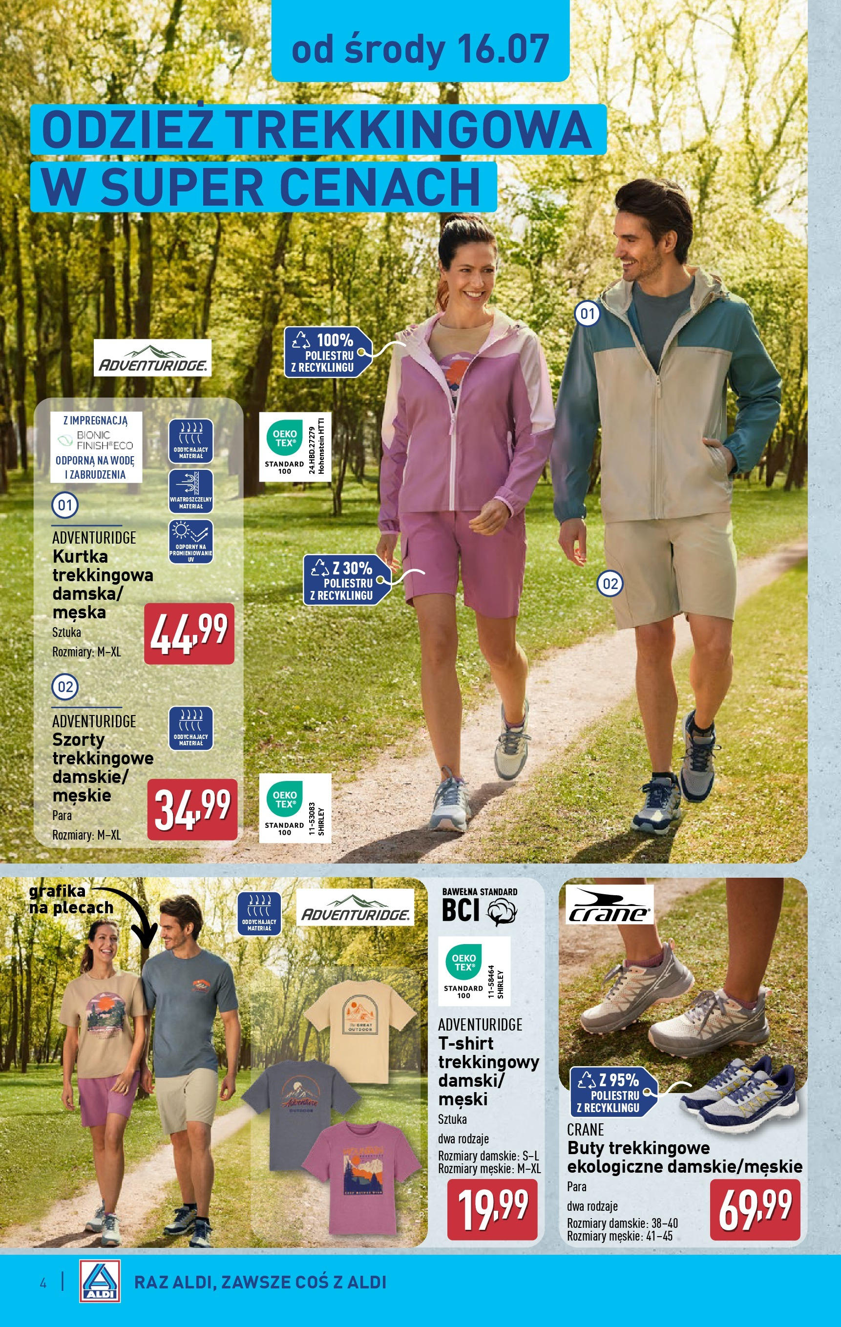 Aldi Gazetka - Hity od Środy i od Soboty od 16.07.2025 - Ulotka PDF, promocje | Strona: 4 | Produkty: Szorty, Kurtka, Buty, Buty trekkingowe
