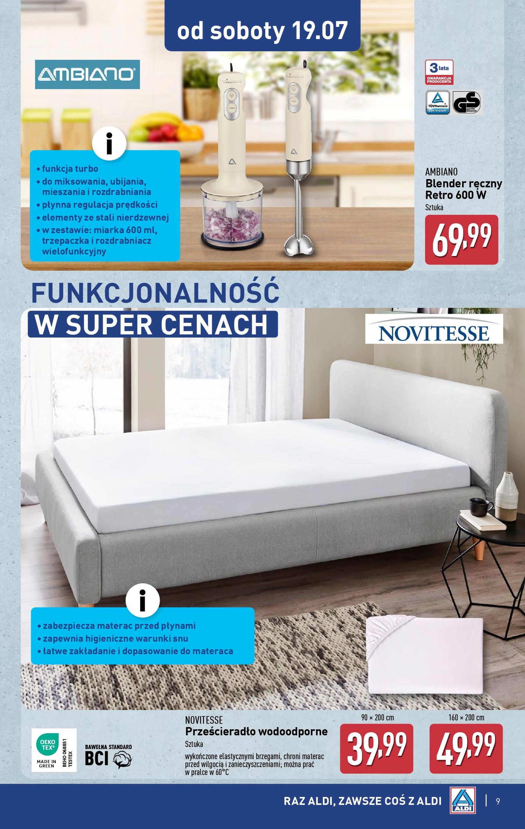 Aldi Gazetka - Hity od Środy i od Soboty od 16.07.2025 - Ulotka PDF, promocje | Strona: 9 | Produkty: Blender ręczny, Trzepaczka, Materac, Blender
