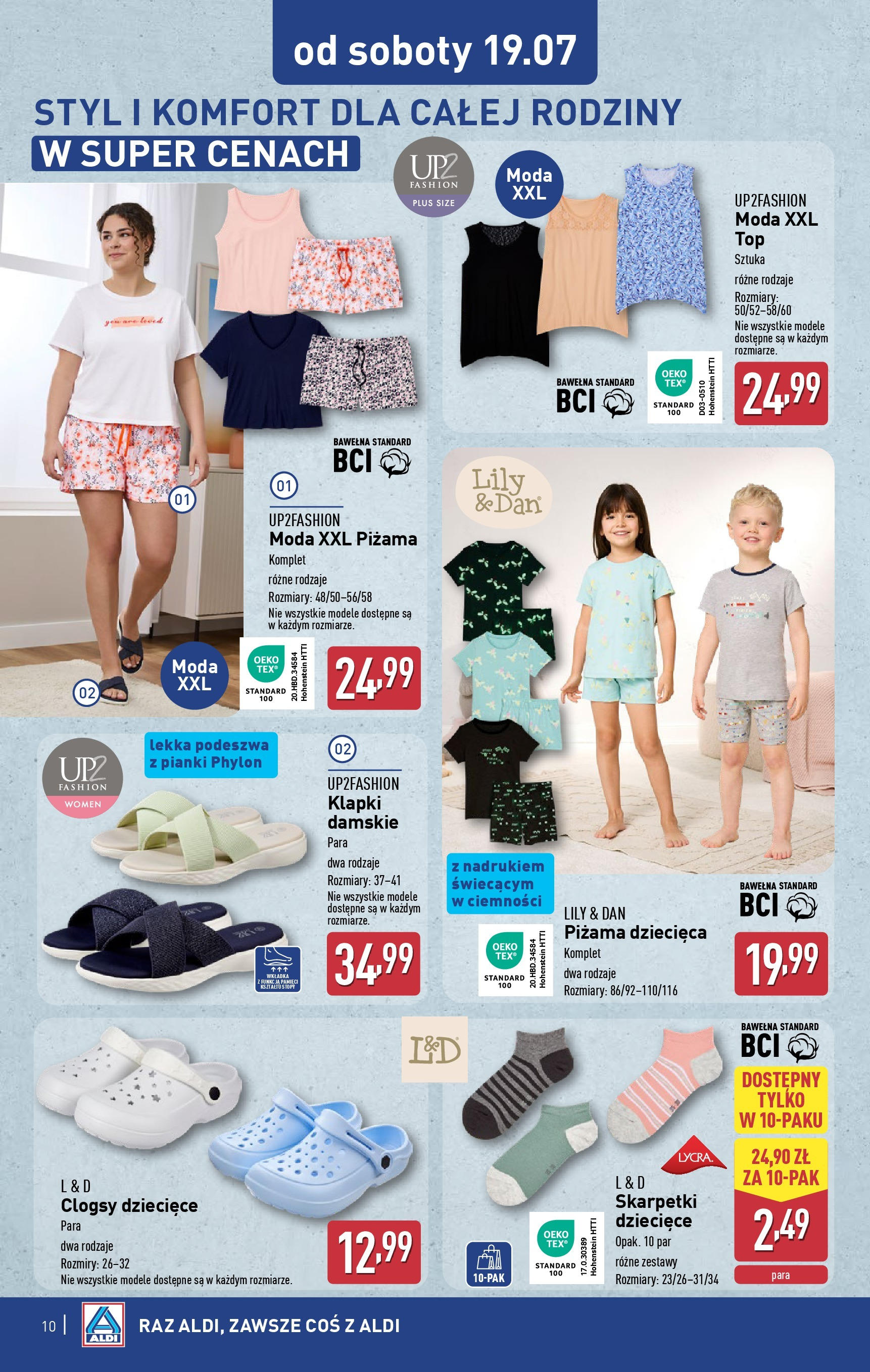 Aldi Gazetka - Hity od Środy i od Soboty od 16.07.2025 - Ulotka PDF, promocje | Strona: 10 | Produkty: Top, Piżama, Klapki, Klapki damskie