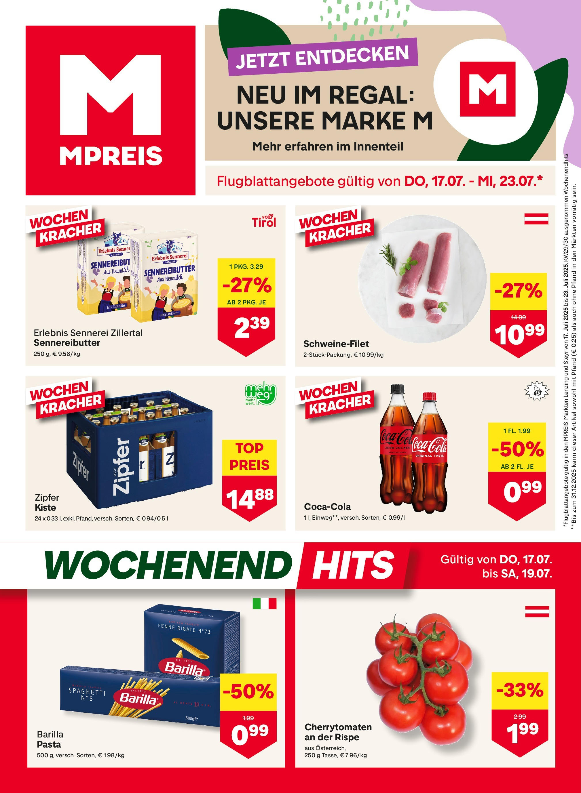 MPREIS Steyr von 16.07.2025 - Aktuelle Angebote | Seite: 1 | Produkte: Pasta, Regal, Hajdina liszt