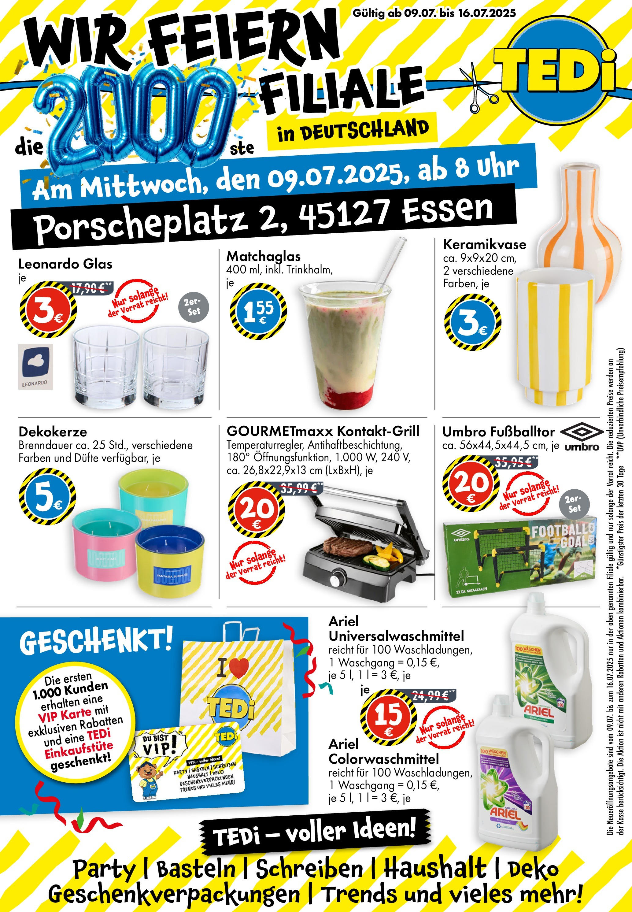 TEDi Neueröffnung in Essen (ab 09.07.2025) zum Blättern | Seite: 1 | Produkte: Ariel, Uhr