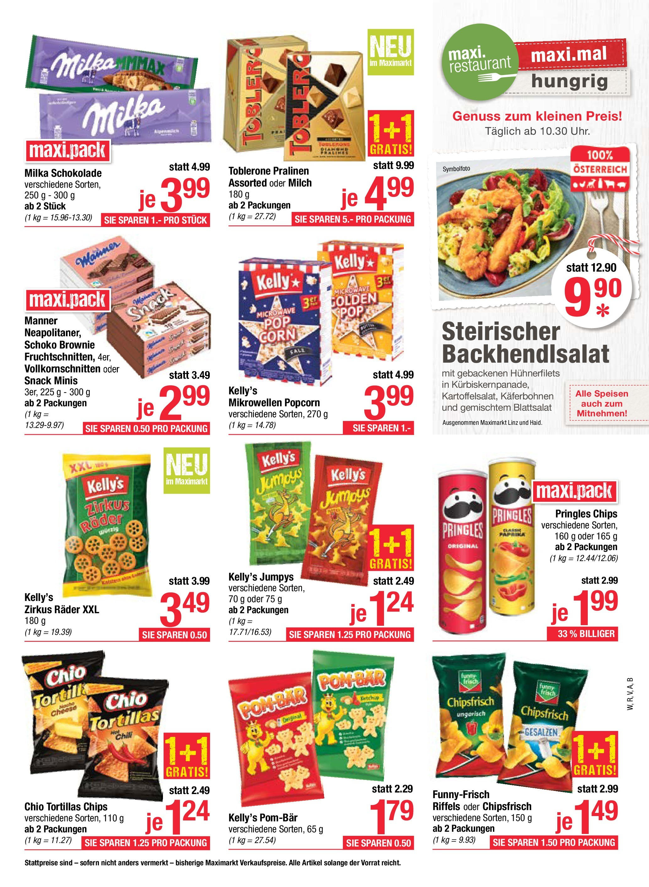 Maximarkt Vöcklabruck, Wels von 14.07.2025 - Aktuelle Angebote | Seite: 11 | Produkte: Chips, Chili, Milch, Schokolade