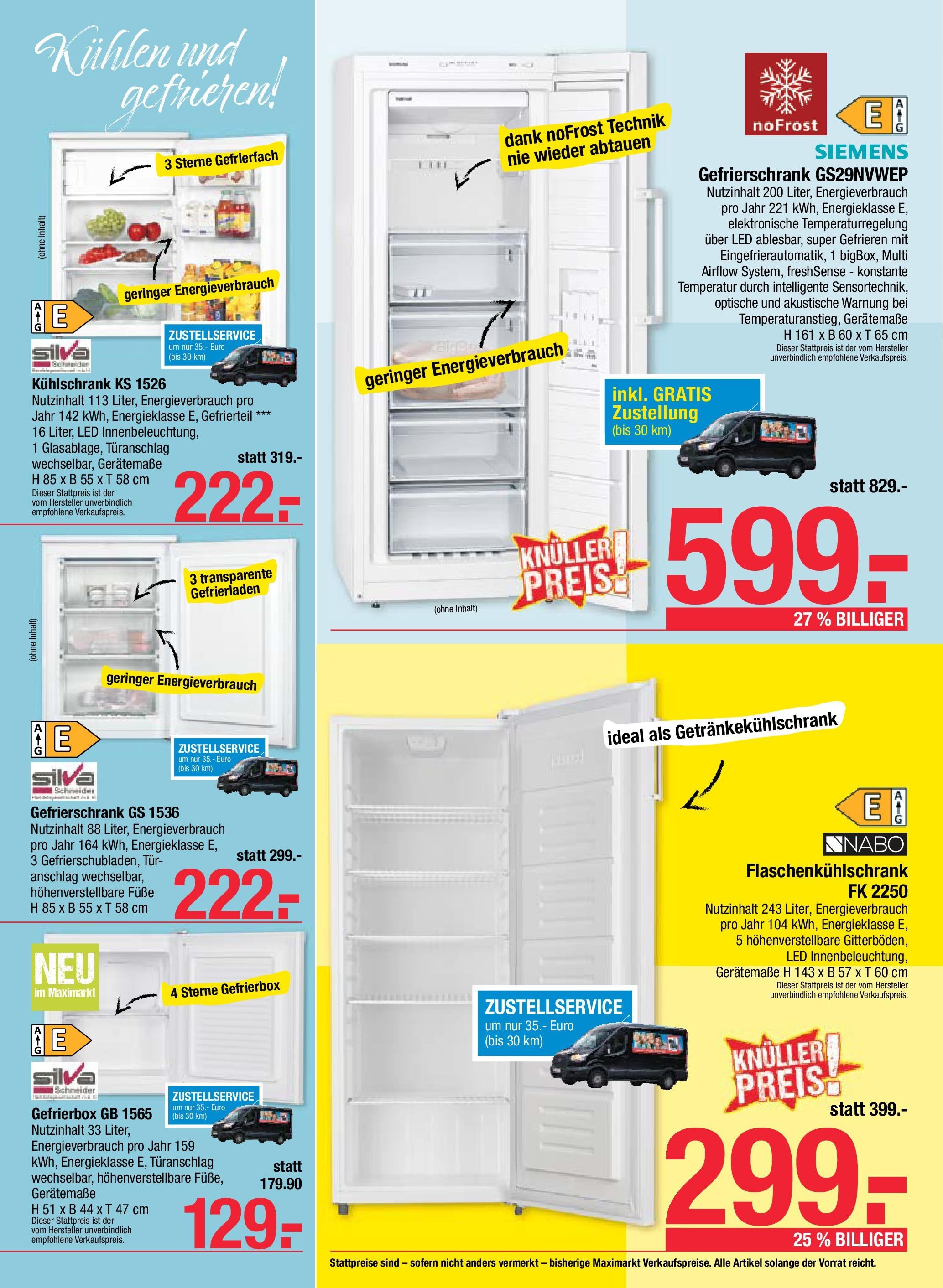Maximarkt Haid, Linz von 14.07.2025 - Aktuelle Angebote | Seite: 19 | Produkte: Kühlschrank, Gefrierschrank