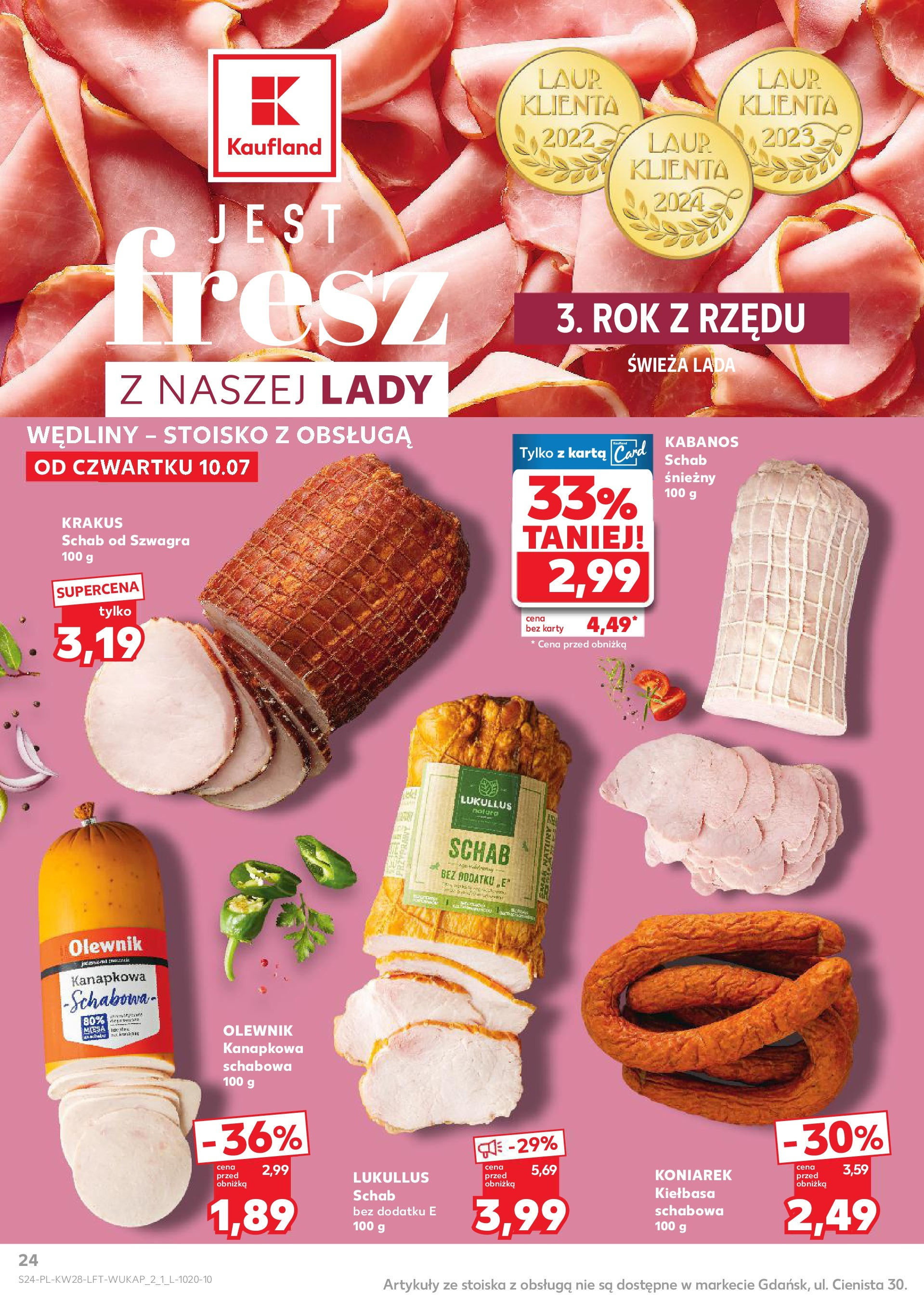 Kaufland gazetka (10.07.2025) - od jutra | Strona: 24 | Produkty: Karta, Schab, Wędliny, Przyprawy Kaufland gazetka od 10.07.2025 - od jutra PDF | Strona: 24 | Produkty: Karta, Schab, Wędliny, Przyprawy