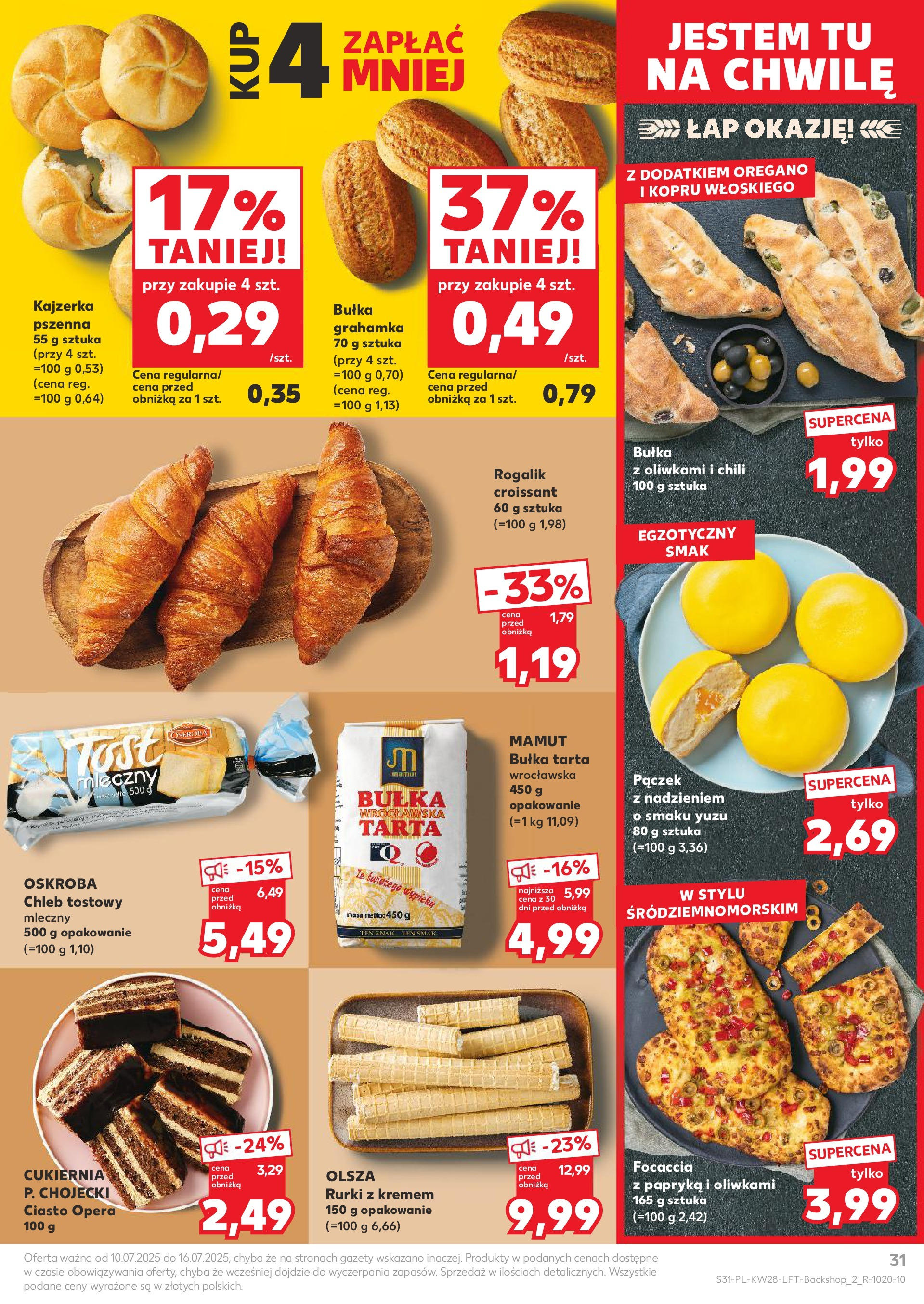 Kaufland gazetka (10.07.2025) - od jutra | Strona: 31 | Produkty: Bułka tarta, Papryka, Bułka, Donut Kaufland gazetka od 10.07.2025 - od jutra PDF | Strona: 31 | Produkty: Bułka tarta, Papryka, Bułka, Donut