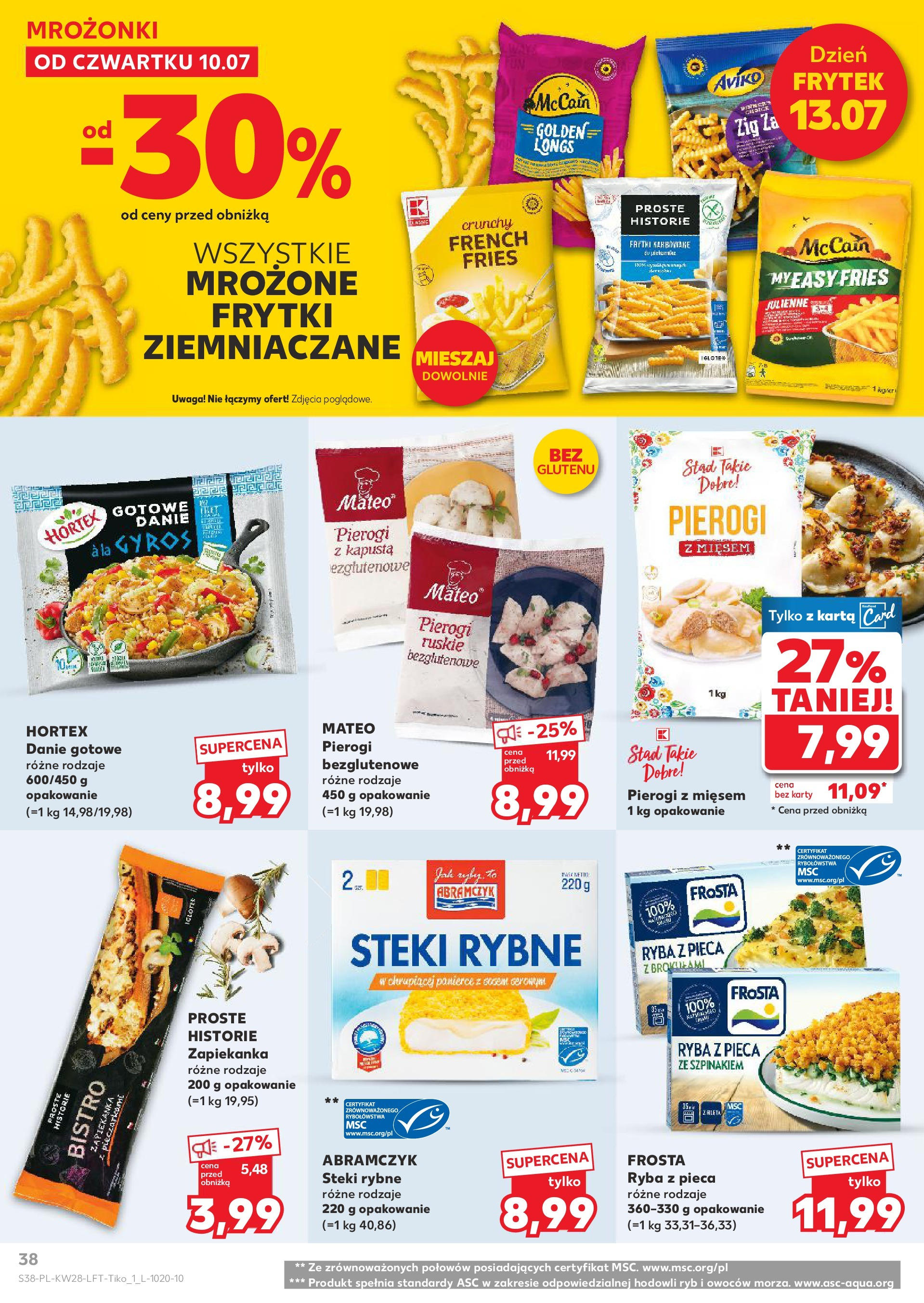 Kaufland gazetka (10.07.2025) - od jutra | Strona: 38 | Produkty: Steki, Zapiekanka, Pierogi z mięsem, Ryba Kaufland gazetka od 10.07.2025 - od jutra PDF | Strona: 38 | Produkty: Steki, Zapiekanka, Pierogi z mięsem, Ryba