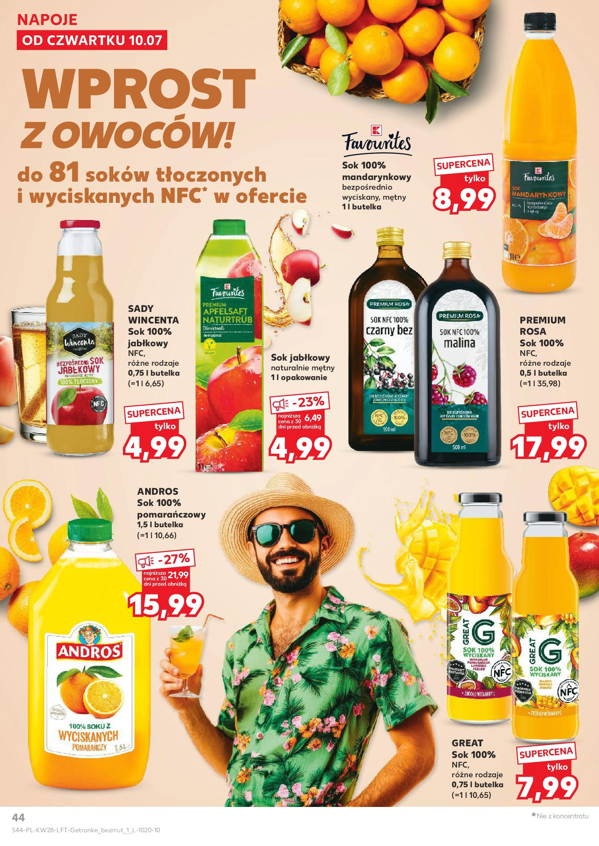 Kaufland gazetka (10.07.2025) - od jutra | Strona: 44 | Produkty: Malina, Sok jabłkowy, Napoje, Sok Kaufland gazetka od 10.07.2025 - od jutra PDF | Strona: 44 | Produkty: Malina, Sok jabłkowy, Napoje, Sok
