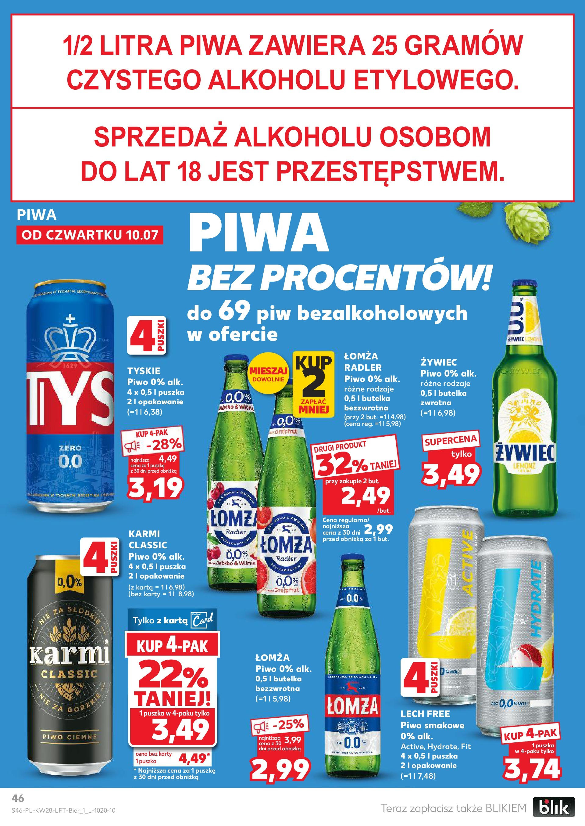 Kaufland gazetka (10.07.2025) - od jutra | Strona: 46 | Produkty: Karta, Tyskie, Piwo, Grejpfrut Kaufland gazetka od 10.07.2025 - od jutra PDF | Strona: 46 | Produkty: Karta, Tyskie, Piwo, Grejpfrut