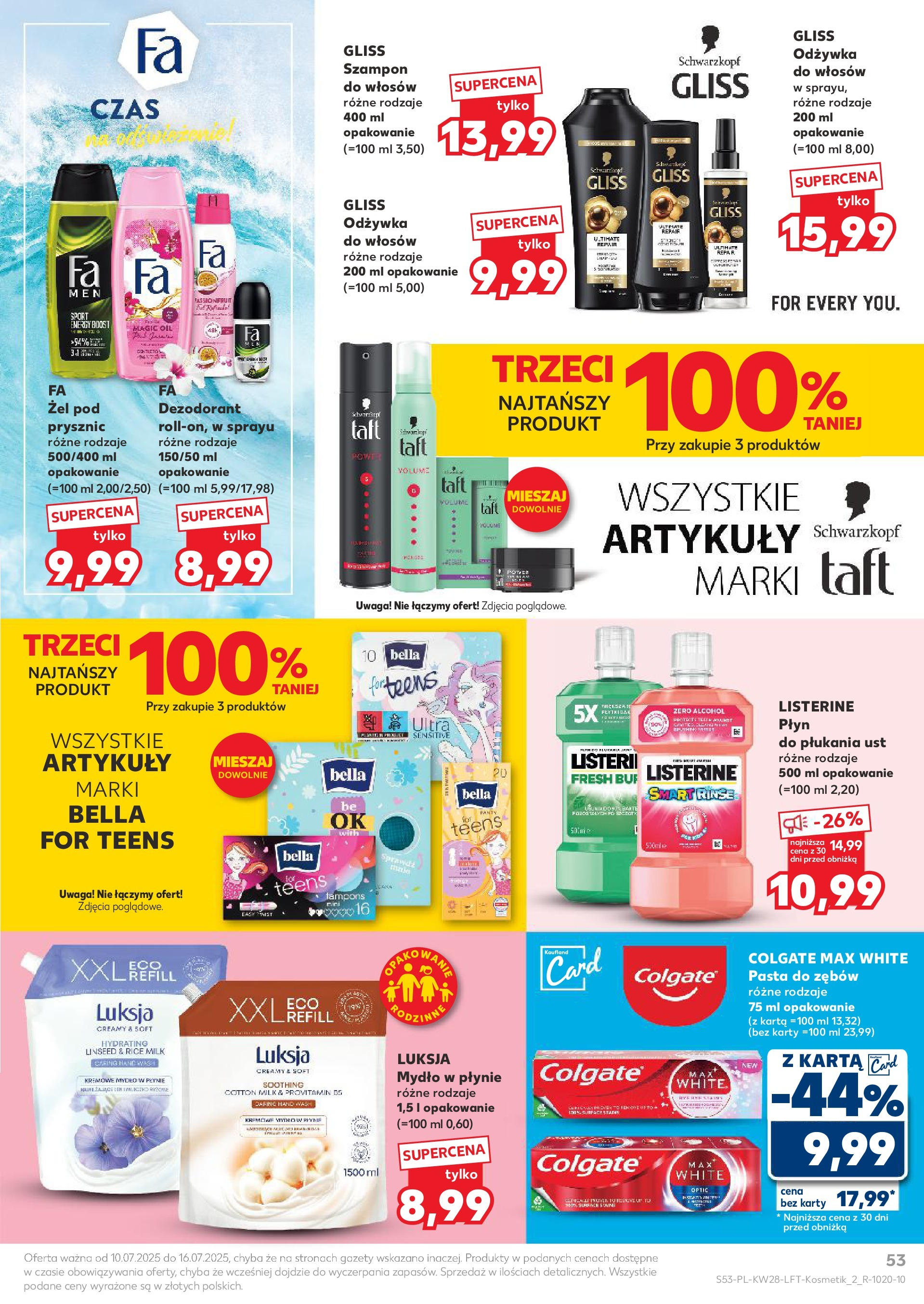 Kaufland gazetka (10.07.2025) - od jutra | Strona: 53 | Produkty: Karta, Kremowe mydło w płynie, Mydło w płynie, Prysznic Kaufland gazetka od 10.07.2025 - od jutra PDF | Strona: 53 | Produkty: Karta, Kremowe mydło w płynie, Mydło w płynie, Prysznic