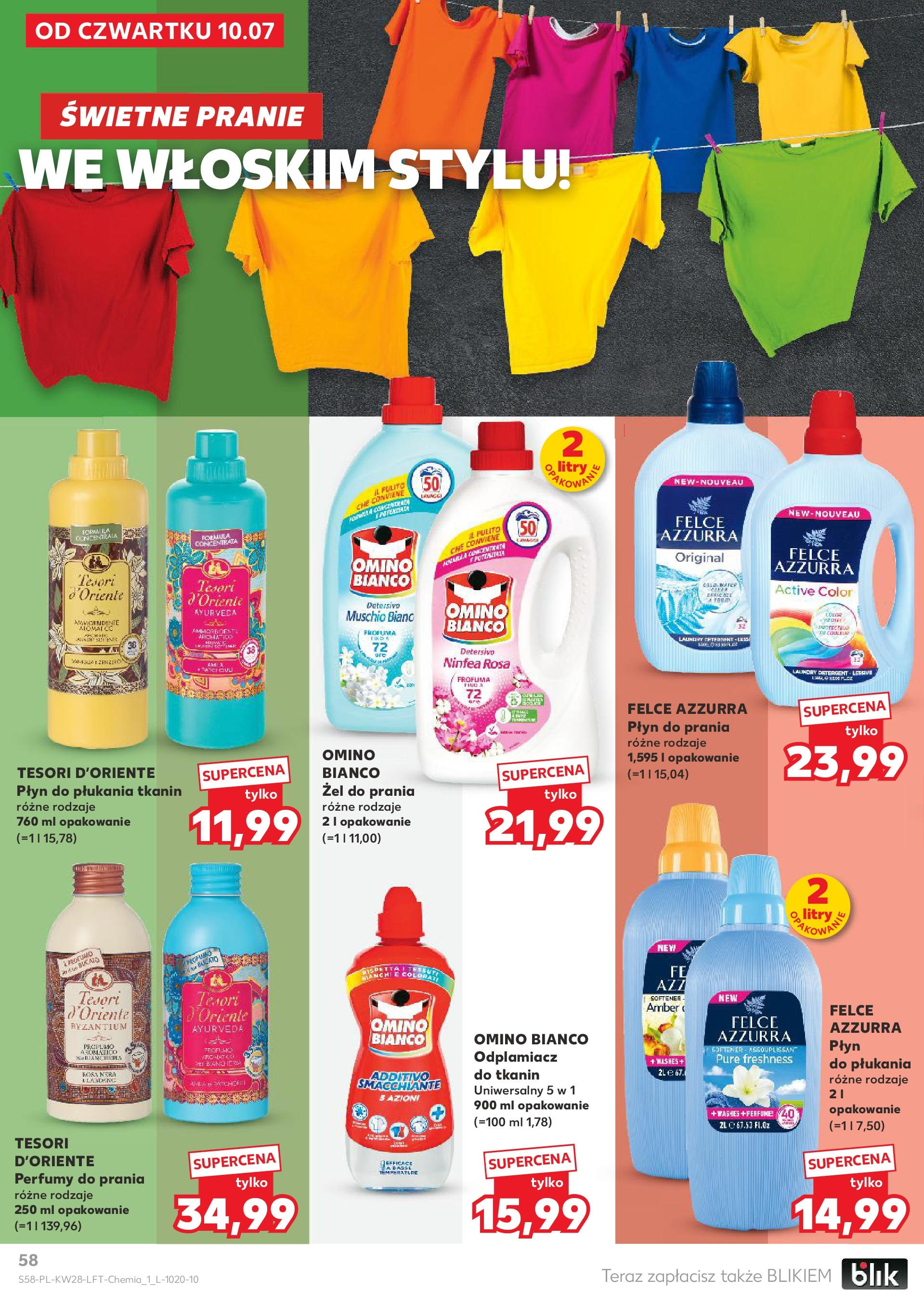 Kaufland gazetka (10.07.2025) - od jutra | Strona: 58 | Produkty: Płyn do płukania tkanin, Perfumy, Odplamiacz, Detergent Kaufland gazetka od 10.07.2025 - od jutra PDF | Strona: 58 | Produkty: Płyn do płukania tkanin, Perfumy, Odplamiacz, Detergent