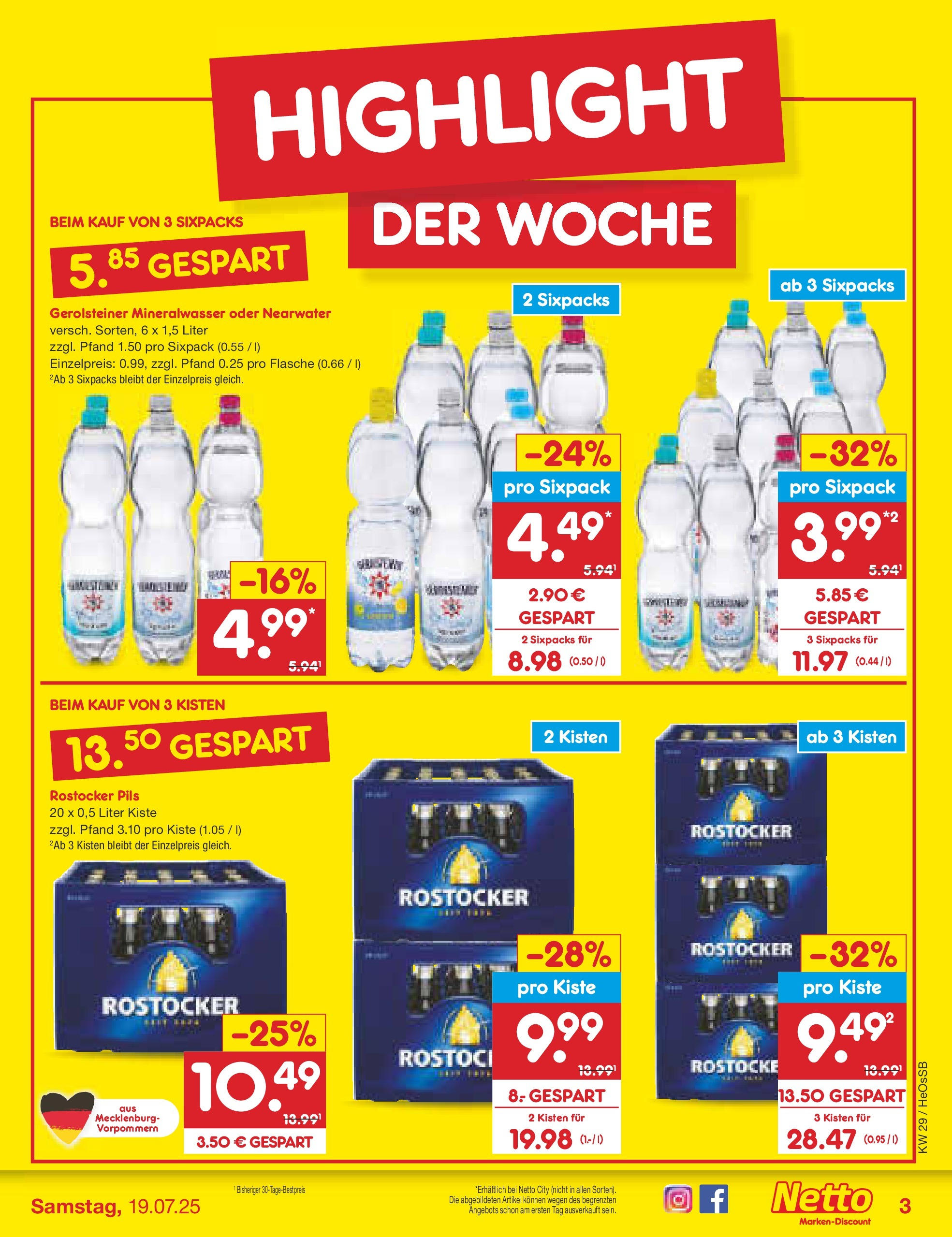 Netto Marken-Discount prospekt Kröpelin (ab 13.07.2025) » Angebote | Seite: 3 | Produkte: Pils, Mineralwasser, Gerolsteiner Netto Marken-Discount prospekt Kröpelin (ab 13.07.2025) » Angebote | Seite: 3 | Produkte: Pils, Mineralwasser, Gerolsteiner