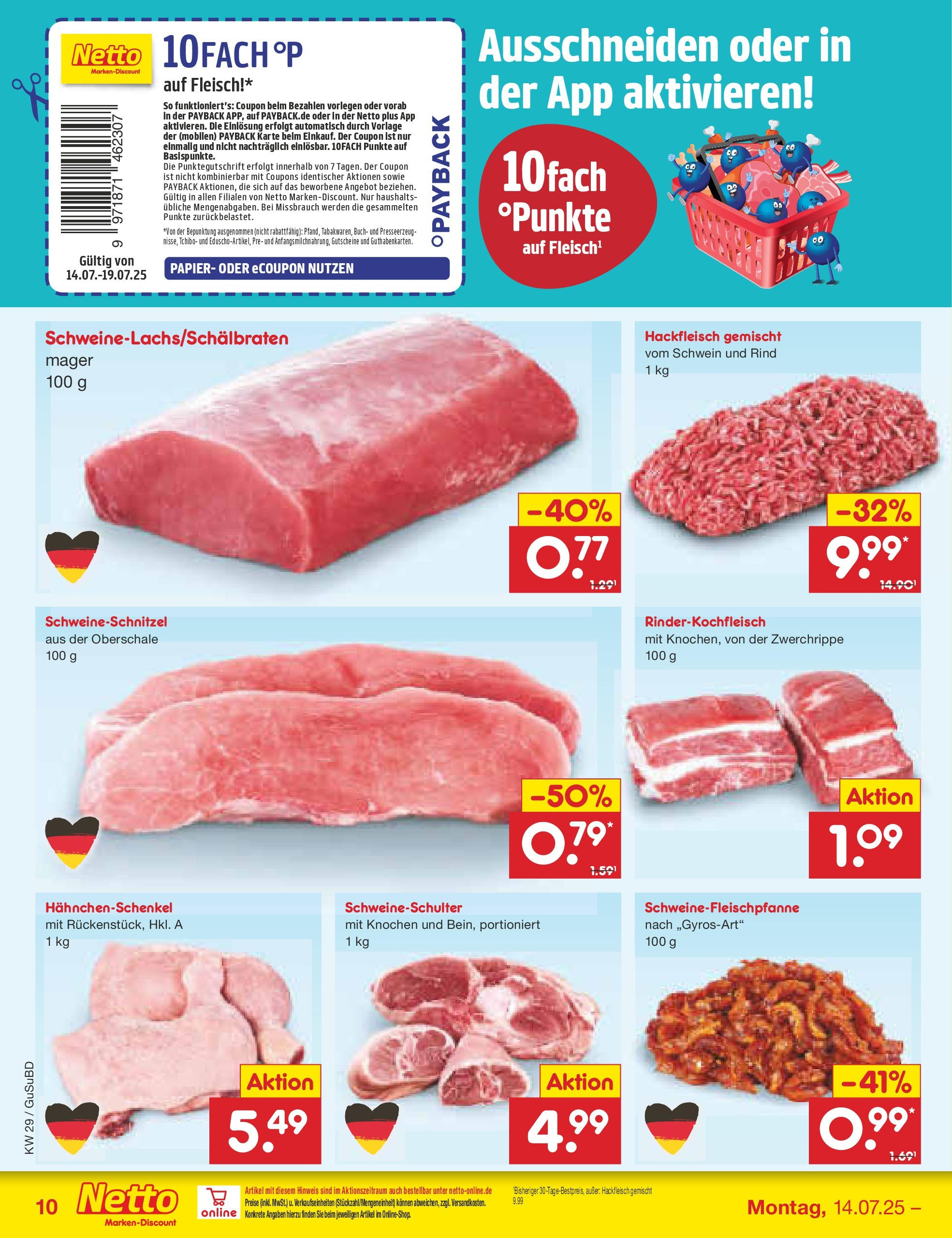 Netto Marken-Discount prospekt Glauchau (ab 13.07.2025) » Angebote | Seite: 12 | Produkte: Hahnchenschenkel, Fleisch, Hackfleisch Netto Marken-Discount prospekt Glauchau (ab 13.07.2025) » Angebote | Seite: 12 | Produkte: Hahnchenschenkel, Fleisch, Hackfleisch